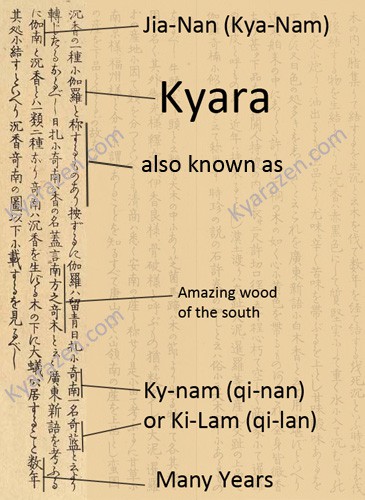 Japanese description of Kyara